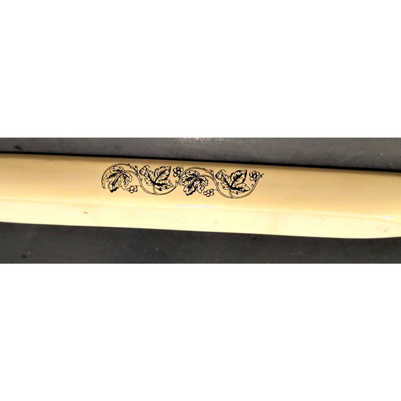 SHONFELDS Vintage Olive Boat Cream with Black Leaf Accent on Sides 16.5"x2" - Picture 2 of 6